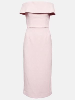 Розовое платье миди из крепа Rebecca Vallance