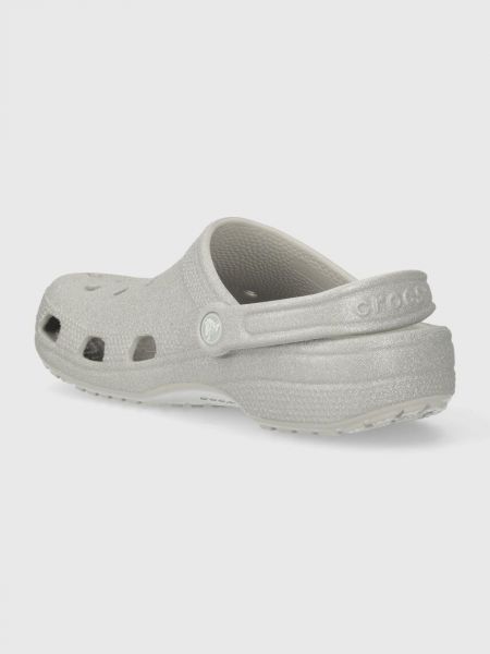 Pantofle Crocs stříbrné