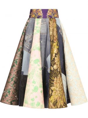 Midi sukňa s potlačou Dolce & Gabbana hnedá