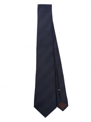 Cravate à rayures en jacquard Canali bleu