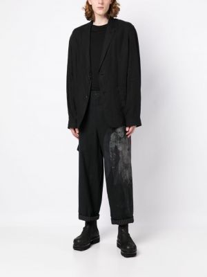Kalhoty s potiskem Yohji Yamamoto černé
