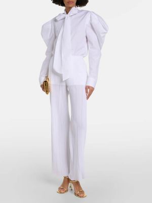 Pantalones rectos plisados Stella Mccartney blanco