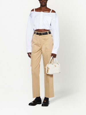 Pantalon chino avec poches Miu Miu beige