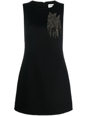 Вълнена рокля с кристали P.a.r.o.s.h. черно