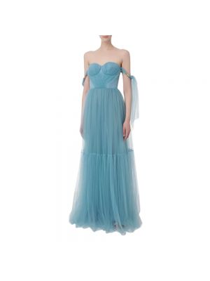 Sukienka plisowana Elisabetta Franchi niebieska