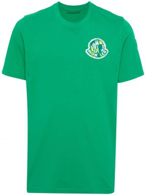 Βαμβακερή μπλούζα με σχέδιο Moncler πράσινο