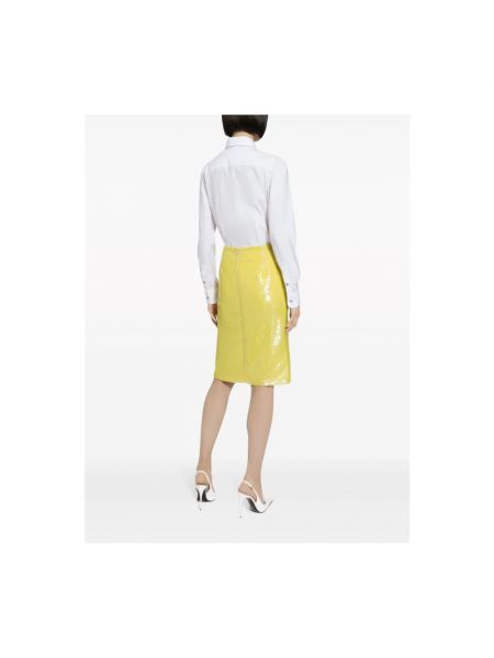 Mini spódniczka z cekinami Dolce And Gabbana żółta