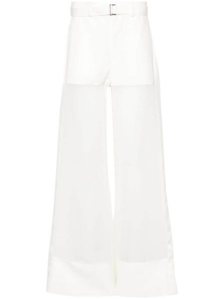 Прозрачни панталони палацо Sacai бяло