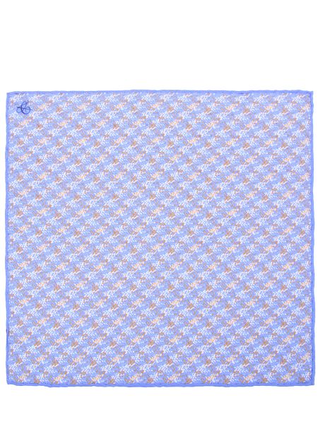 Шелковый платок с принтом Canali голубой