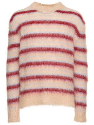 Moherowy sweter w paski Marni różowy