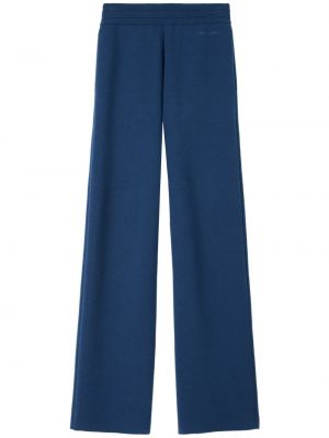 Pantaloni cu broderie din cașmir Burberry albastru