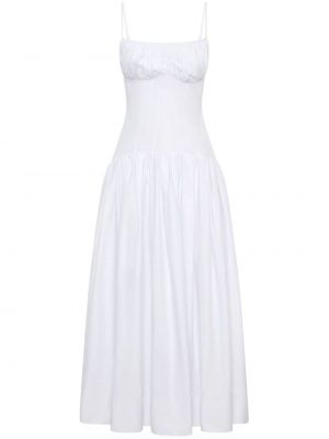 Πλισέ βαμβακερή κοκτέιλ φόρεμα Nicholas λευκό