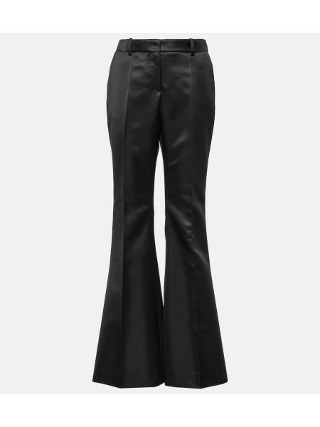Satenske hlače Nina Ricci crna