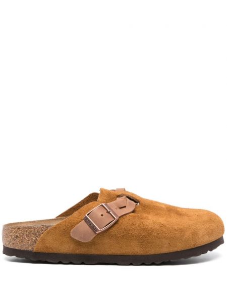 Rund tå ruskind mules Birkenstock brun