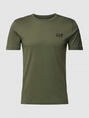 Koszulka z nadrukiem z dżerseju Ea7 Emporio Armani zielona