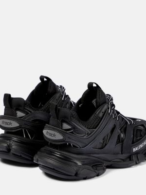 Δερμάτινα sneakers από διχτυωτό από δερματίνη Balenciaga Track μαύρο