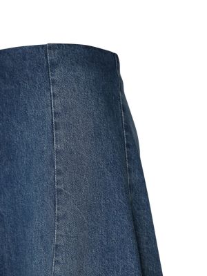 Bavlnená džínsová sukňa Khaite modrá