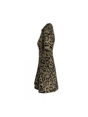 Jedwabna sukienka z nadrukiem zwierzęcym Gucci Vintage