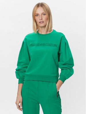 Laza szabású pulóver Gaudi zöld