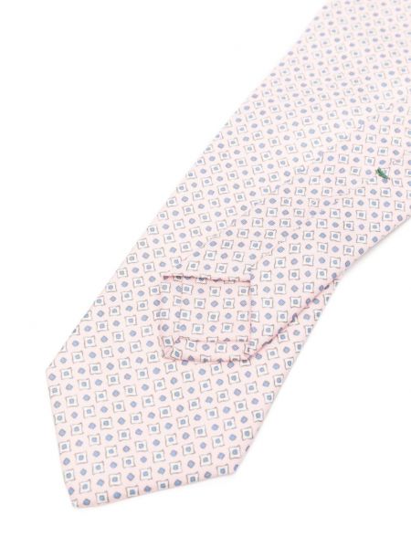 Hedvábná kravata s potiskem Borrelli růžová