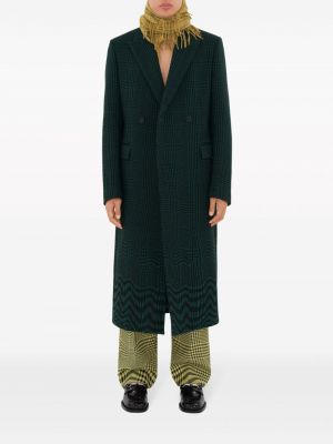 Kostkovaný kabát Burberry zelený