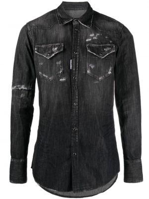 Koszula jeansowa Dsquared2 czarna