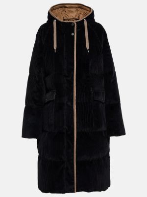 Menčestrový kabát Brunello Cucinelli čierna