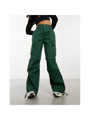 Плетеные брюки карго оверсайз Nike зеленые