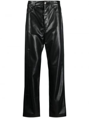 Pantaloni din piele Nanushka negru