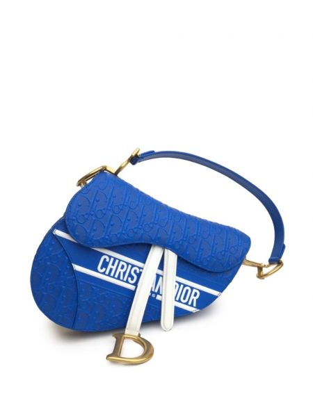 Кожени чанта Christian Dior Pre-owned синьо