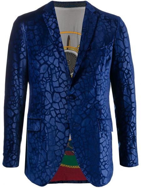 ETRO abrigo con estampado abstracto y botones - Azul