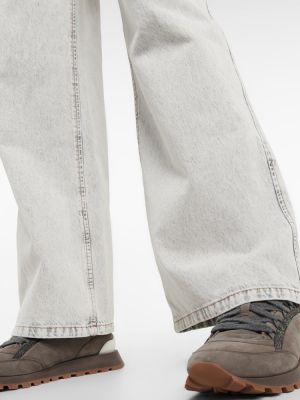 Jeans a vita alta baggy Brunello Cucinelli grigio