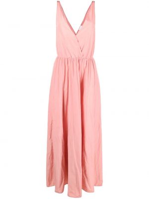 Αμάνικη βραδινό φόρεμα με λαιμόκοψη v Forte_forte ροζ