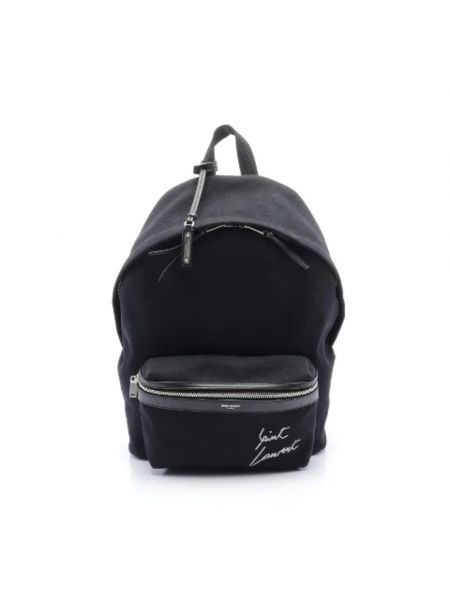 Plecak skórzany Yves Saint Laurent Vintage czarny
