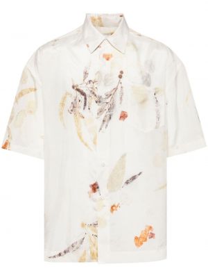 Копринена риза с принт Feng Chen Wang бяло