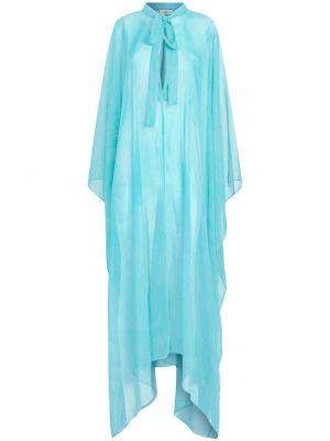 Priehľadné dlouhé šaty s abstraktným vzorom Etro modrá