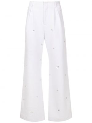 Pantaloni con cristalli Andrea Bogosian bianco