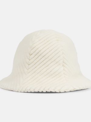 Памучна вълнена шапка Loro Piana бяло