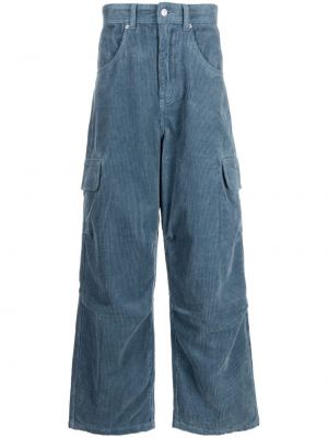 Карго панталони от рипсено кадифе Five Cm синьо