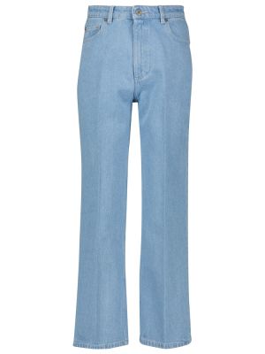 Zvonové džíny s vysokým pasem Nanushka modré