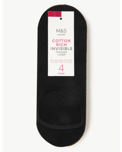 Bavlněné nízké ponožky Marks & Spencer černé