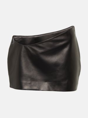 Asimetriškas odinis sijonas Mã´not juoda
