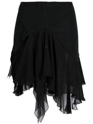 Plisuotas asimetriškas sijonas Versace juoda