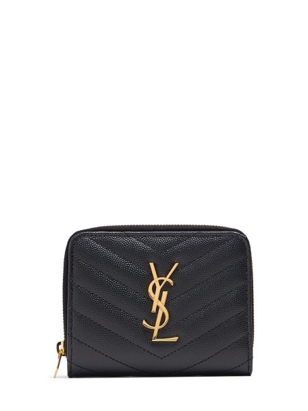 Zip lær lommebok Saint Laurent svart