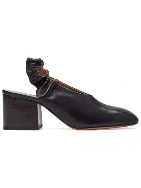 Черные туфли с квадратным носком с открытой пяткой Marni