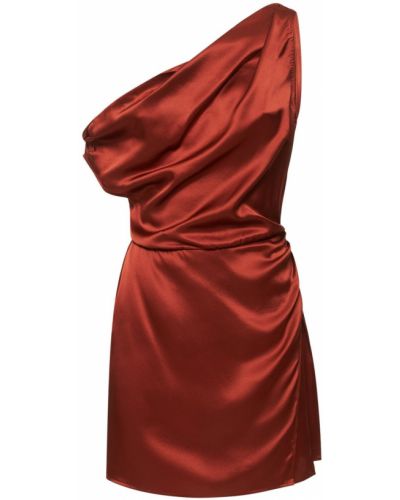 Rochie mini din satin de mătase Reformation roșu