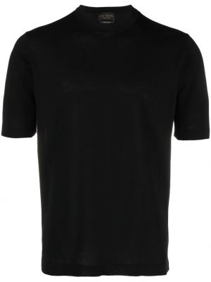 Kokvilnas t-krekls Dell'oglio melns