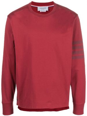 T-shirt a righe a maniche lunghe Thom Browne rosso