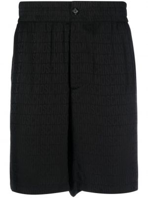Pantaloni scurți cu imagine Moschino negru