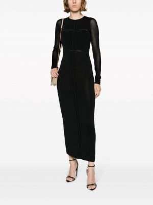 Průsvitné dlouhé šaty Calvin Klein černé